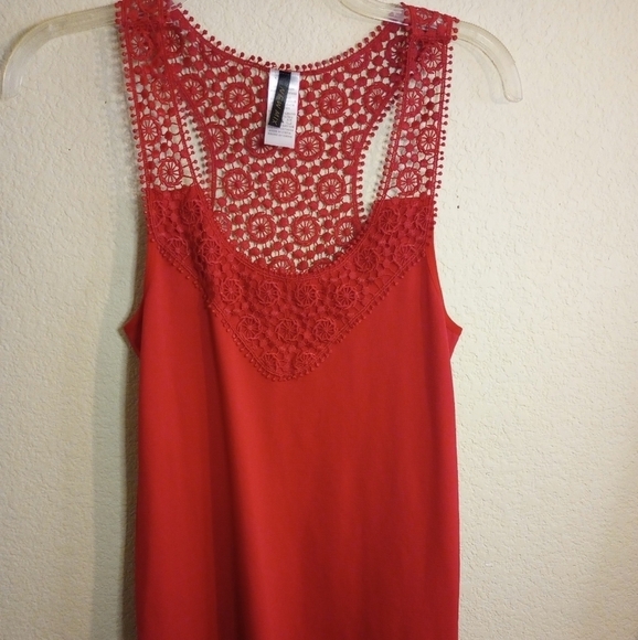 #135 New Mix Red Tank Top w/Strap Back Lace - Picture 1 of 8
